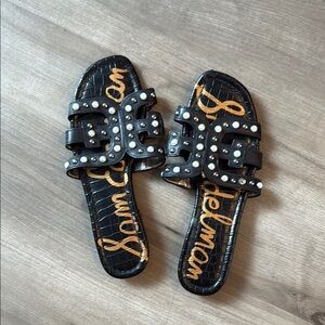 Sam Edelman Black Studded Slide Sandals